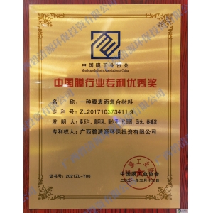 发明专利“一种膜表面复合材料”荣获“中国